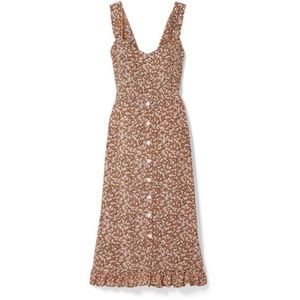 FAITHFULL THE BRAND Yasmin Floral Print Sleeveless Midi Dress (XS)